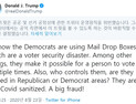 트위터 ‘부정 선거’ 거론한 트럼프 트윗에 ‘경고 표시’