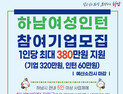 하남시, 여성인턴사업 추진...기업에 320만, 근로자에 60만원 지원