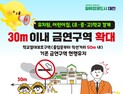 오는 17일부터 교육시설 금연구역 경계 30m로 확대된다