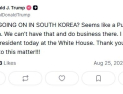 “한국서 숙청·혁명”…트럼프, 첫 회담 앞두고 돌발 발언