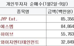 엔터주 가득 담은 개인…한한령 완화에 2000억 베팅