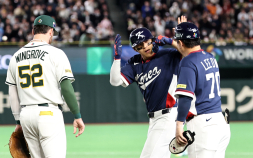 김도영 적시타로 ‘5점 차 조건’ 회복…한국, 호주에 6-1 리드 [WBC]