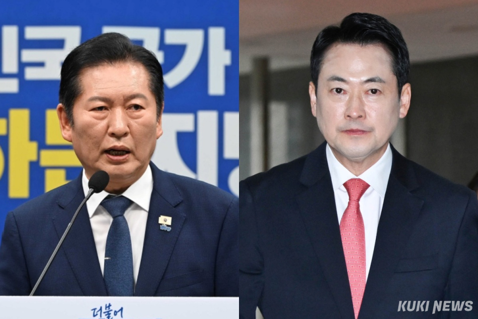 정청래 더불어민주당 대표(왼쪽)와 장동혁 국민의힘 대표. 임은재 기자
