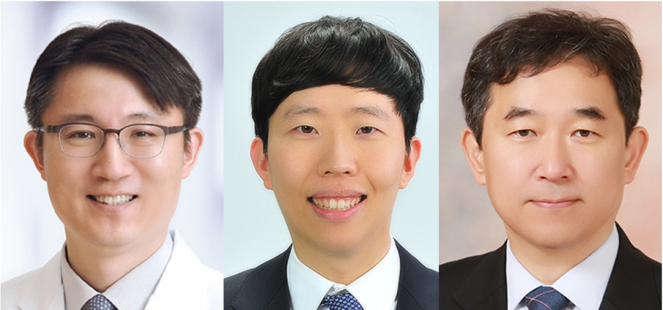 (사진 왼쪽부터) 권오상 서울대학교병원 피부과 교수, 이한재 임상강사, 김종일 서울대학교의과대학 생화학교실 교수. 서울대학교병원 제공