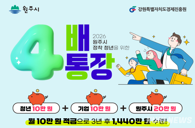 강원 원주시 ‘정착 청년 4배 통장‘. 원주시