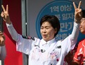 장성우 유니폼 입은 양향자…KT위즈파크 앞 유세 [쿠키포토]