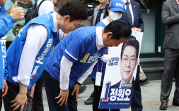 정원오, 여의도 출근길 유세…정청래 지원사격 [쿠키포토]