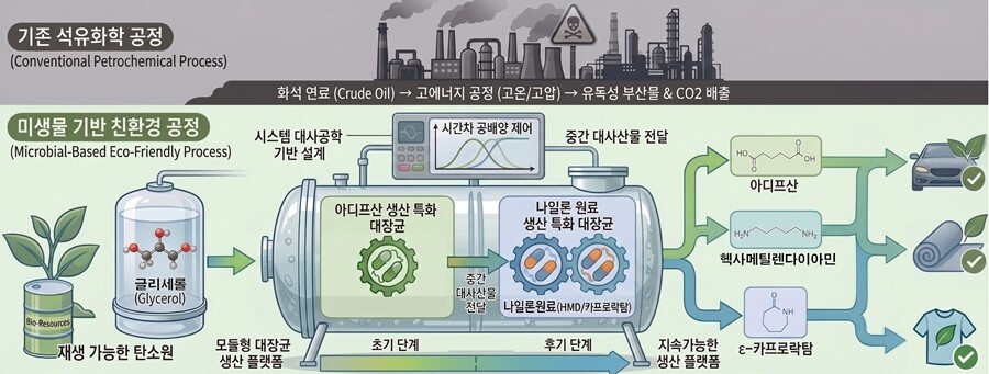 나일론6,6 및 나일론6 단량체 생산 모식도. KAIST
