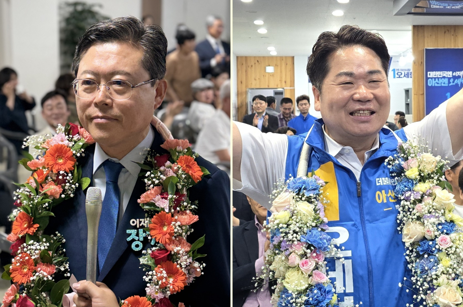 장기수 천안시장 당선인(왼쪽), 오세현 아산시장 당선인. 캠프 제공
