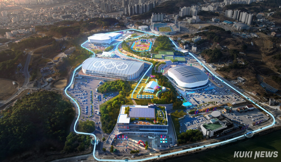 전 세계 탁구 동호인들의 꿈의 무대이자 역대 최대 규모의 생활체육탁구 축제인 ‘XIOM 2026 강릉세계마스터즈탁구선수권대회’가 5일 강릉올림픽파크 일원에서 개막, 2일간의 연습경기를 거쳐 7일부터 본격적인 예선경기가 펼쳐진다. 강릉올림픽파크 전경. 강릉시 제공
