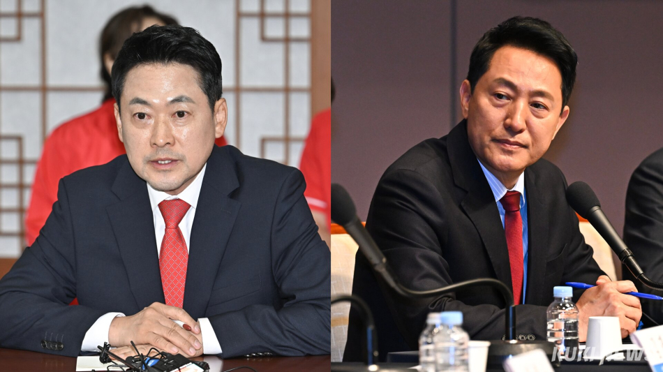 장동혁 국민의힘 대표와 오세훈 서울시장. 쿠키뉴스 자료사진