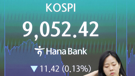 코스피, ‘급등 이후 급락’ 9000선 턱걸이 마감…코스닥은 3%대↓