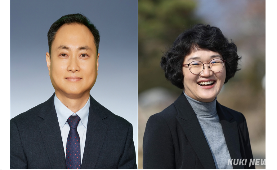 민선5기 강원특별자치도교육청 김세호 비서실장과 정은숙 대변인.