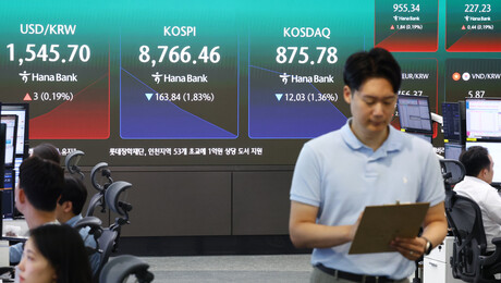코스피, 폭랑장에 ‘서킷 브레이커’ 발동…삼전·닉스 8%대↓