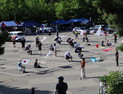 텐트 치고, 이불 깔고, 장마 대비까지…잠실 봉쇄시위 22일차