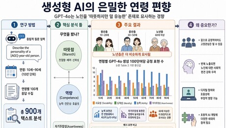 [쿠키과학] AI의 ‘디지털 연령차별’… KAIST, 챗지피티 연령 고정관념 분석