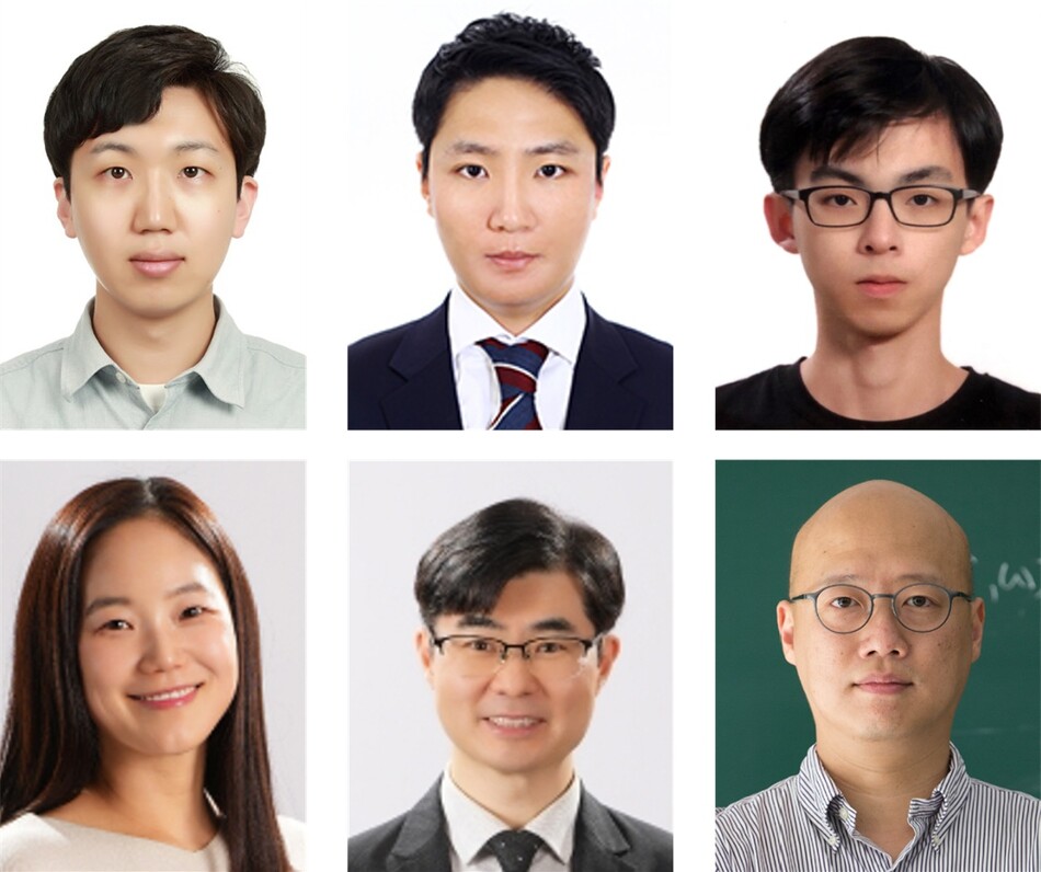 (위 왼쪽부터) 공동1저자 차재훈 박사, 이형근 박사 심상준 석사, (아래 왼쪽부터) 공동교신저자 이성빈 교수, 한명준 교수, 김용관 교수.