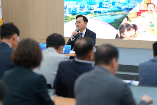 윤병태 나주시장은 취임식에 이어 열린 기자회견에서 민선 9기 시정 운영의 구체적인 청사진을 공개했다. /나주시