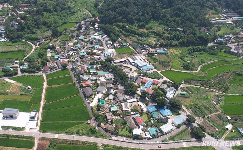 양산시 상북면 구소석마을 항공사진. 양산시 제공