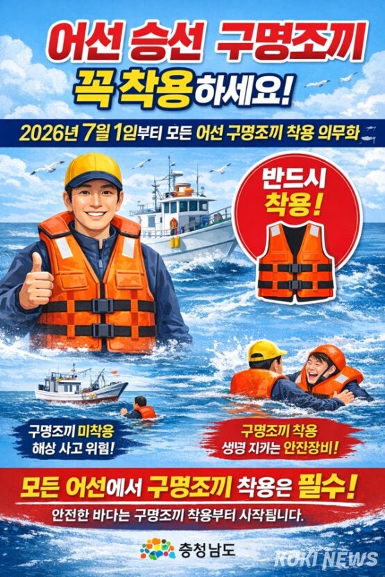 어선 구명조끼 착용 포스터.