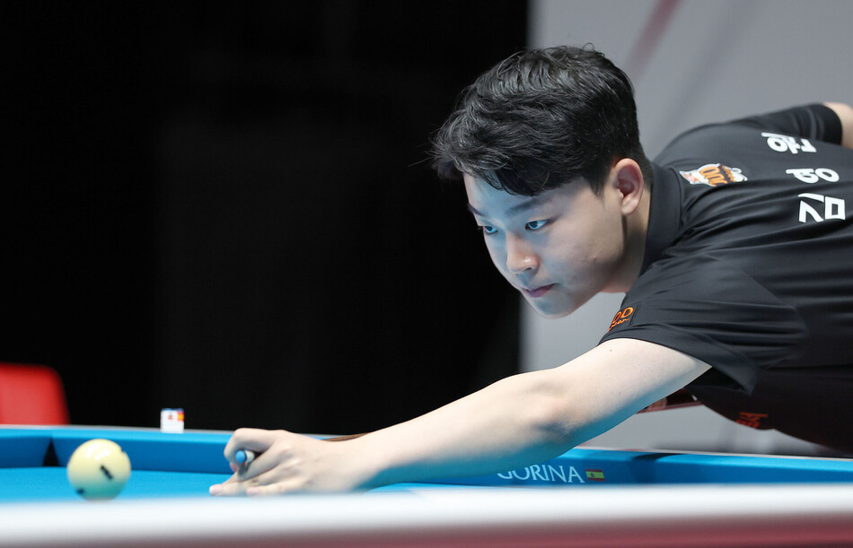 ‘프로 당구 신성’ 김영원이 하림의 3연승을 견인했다. PBA 제공