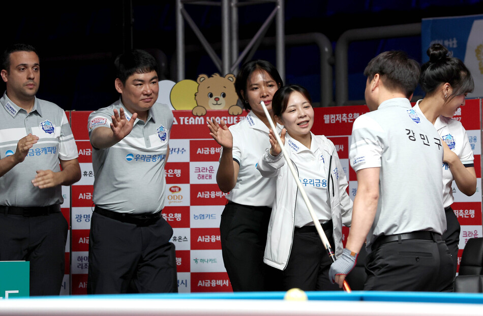 최종일 경기서 하림을 꺾는다면 우승을 차지하는 우리금융캐피탈. PBA 제공