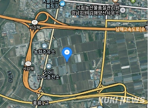김해시 풍유물류단지 조성 예정지. 카카오맵 캡쳐
