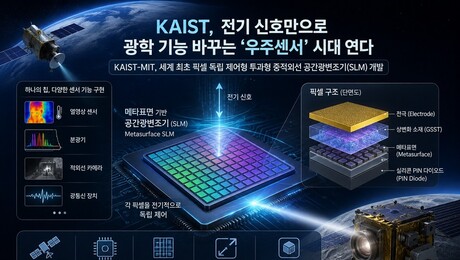 [쿠키과학] ‘센서 교체 없이 기능 전환’… KAIST, 세계 최초 ‘소프트웨어 정의’ 우주용 광학칩 구현