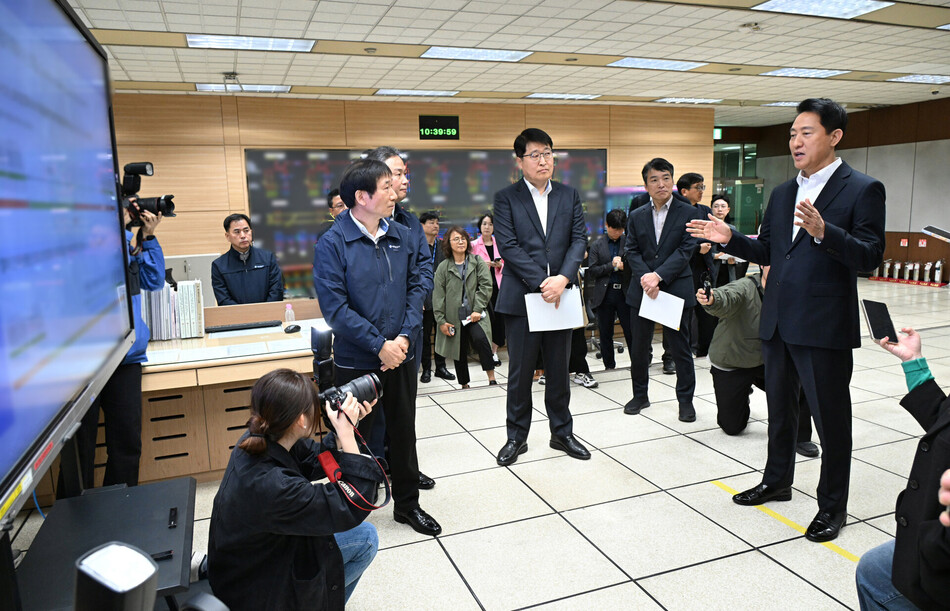 지난 4월 서울교통공사를 방문한 오세훈 서울시장. 서울시 제공