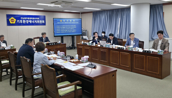 기후환경에너지위원회와 미래산업위원회, 일자리경제위원회 업무보고에서는 산업 정책의 방향성을 둘러싼 다양한 지적이 이어졌다. /전남광주통합특별시의회