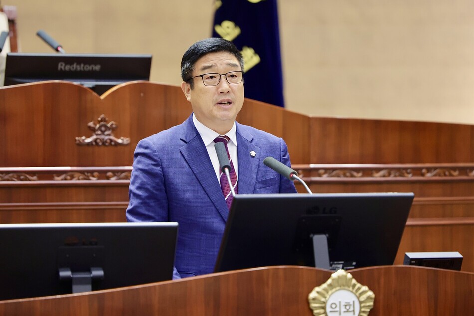 노종관 천안시의원이 20일 5분발언을 하고 있다. 천안시의회