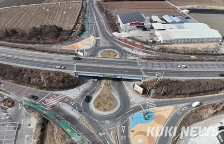 논산 딸기엑스포 회전교차로(예정) 전경.