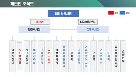 대전시, 민선 9기 첫 조직개편 …AI혁신관 신설